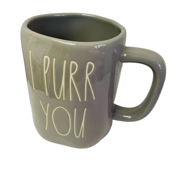 Rae Dunn Artisan Collection By Magenta I Purr You Grey Ceramic Mug 5" Tall 12 - Picture 8 of 8